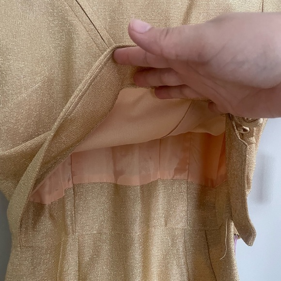 Vintage Berkshire B-Tween Deadstock gold metallic midi dress NWT - Picture 8 of 8